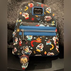 Loungefly Disney Parks Disneyland Ride all over Icon Mini Backpack NWT